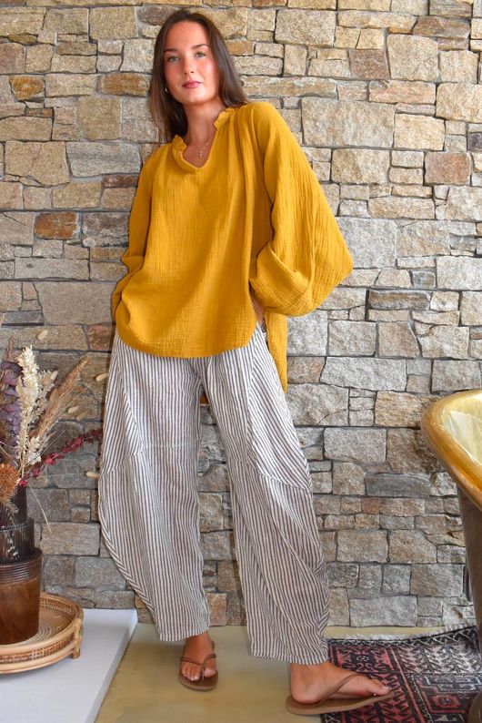 Santos Cushion Cotton Heathcliff Blouse Tumeric?